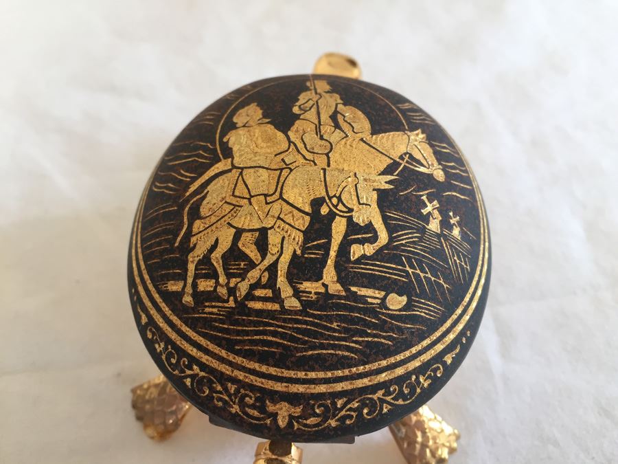 Collectible Lot Includes Pair Of Turtle Desk Bells, Miniature Clock, Egg Carving And Sydney Australia Paperweight Estimate $300+ [Photo 9]