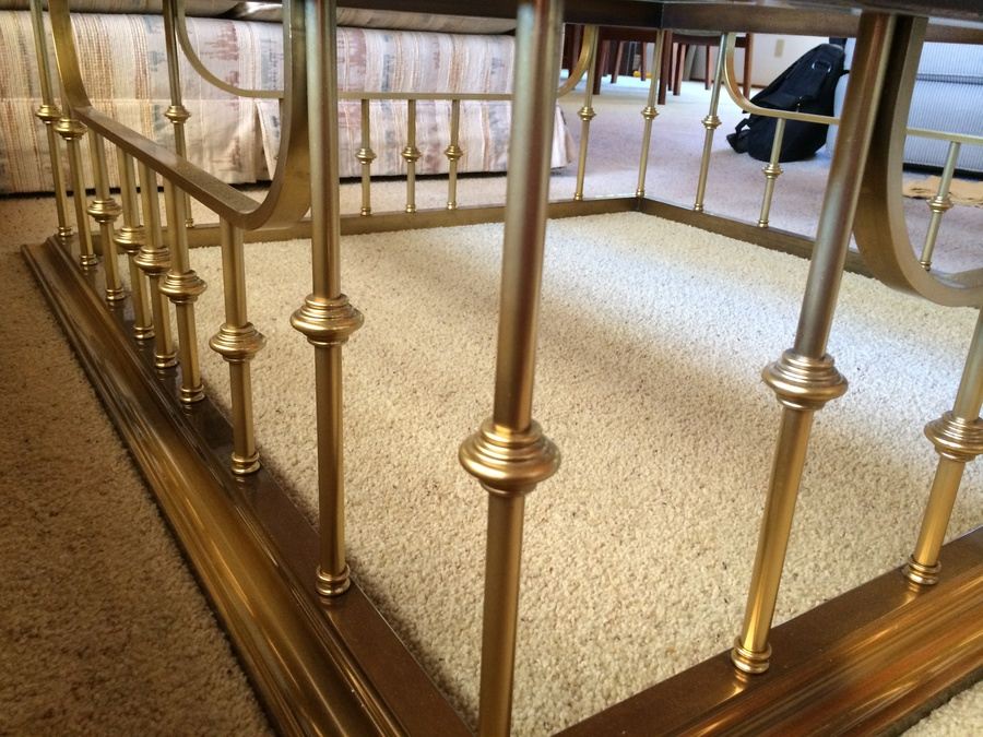 Brass Cocktail Table w/ Glass Top [Photo 5]