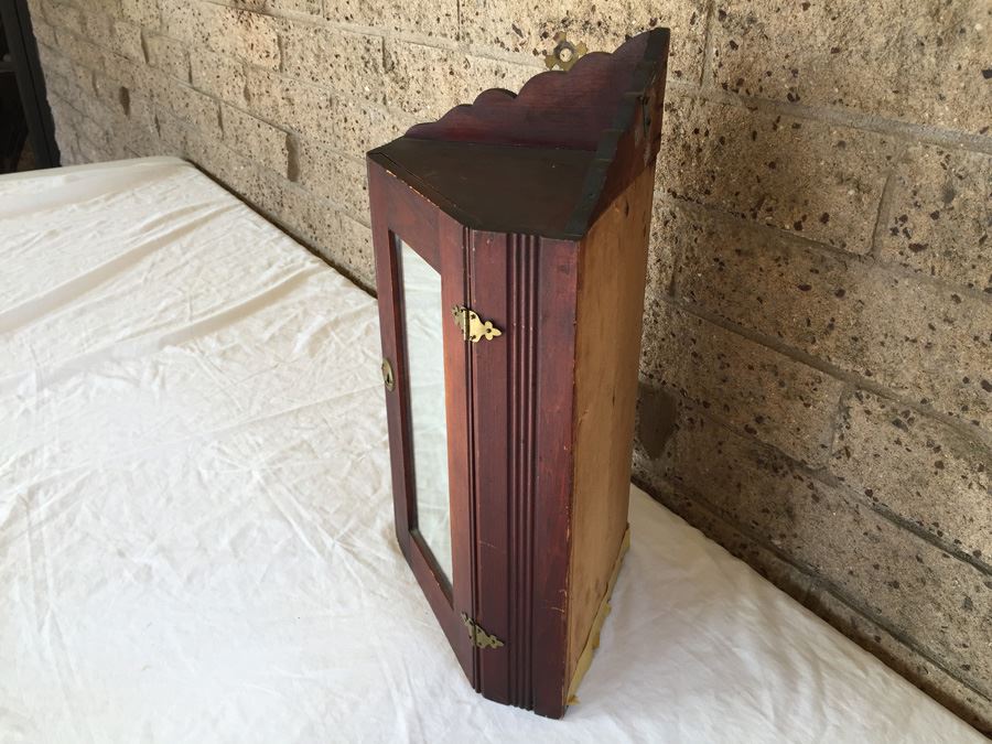 Vintage Wall-Mounted Corner Cabinet With Mirror [Photo 2]