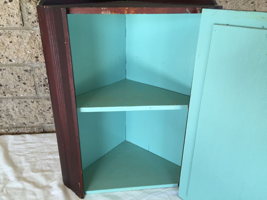 Vintage Wall-Mounted Corner Cabinet With Mirror [Photo 9]