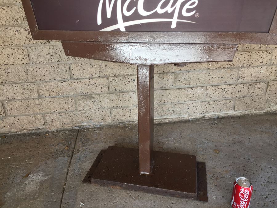 Vintage McDonalds Sign McCafe Says Welcome On One Side And Thank You On The Other [Photo 11]