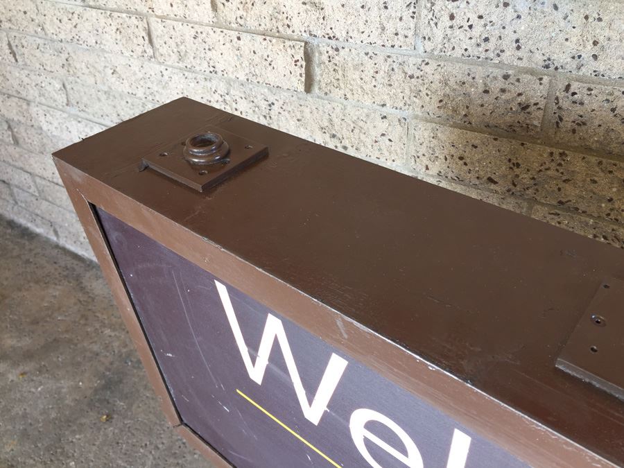 Vintage McDonalds Sign McCafe Says Welcome On One Side And Thank You On The Other [Photo 9]