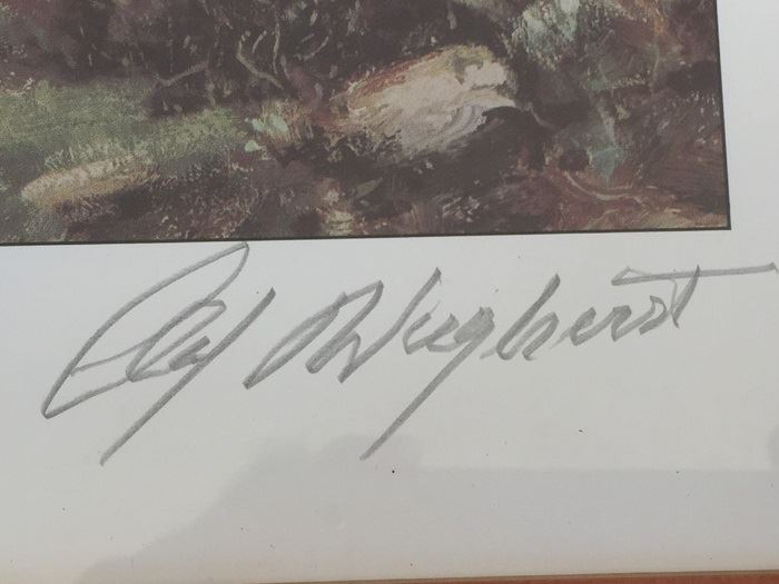 Framed Olaf Wieghorst (1899 - 1988) Hand Signed Print 'Cutting Cattle' [Photo 8]