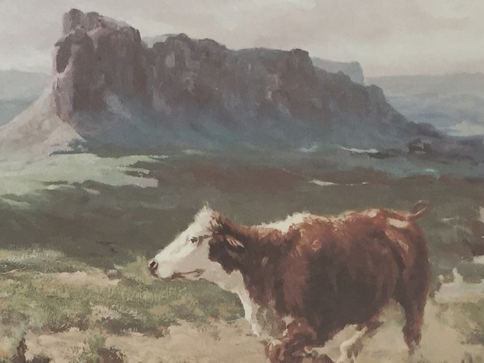 Framed Olaf Wieghorst (1899 - 1988) Hand Signed Print 'Cutting Cattle' [Photo 5]