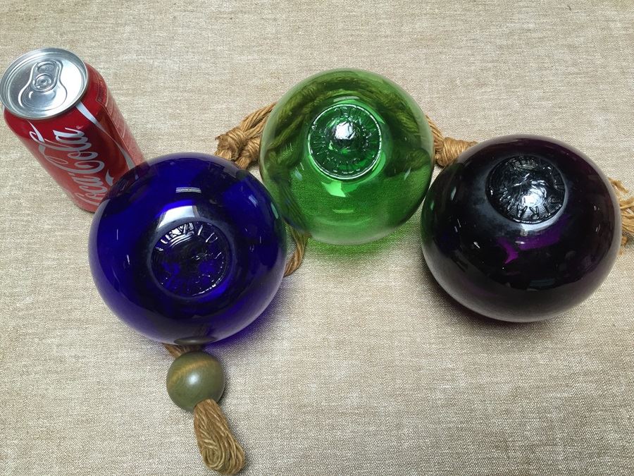JUST ADDED - Set Of Three Torvald Stranne Swedish Glass Floats Hand Blown Estimate $150-$200 [Photo 4]