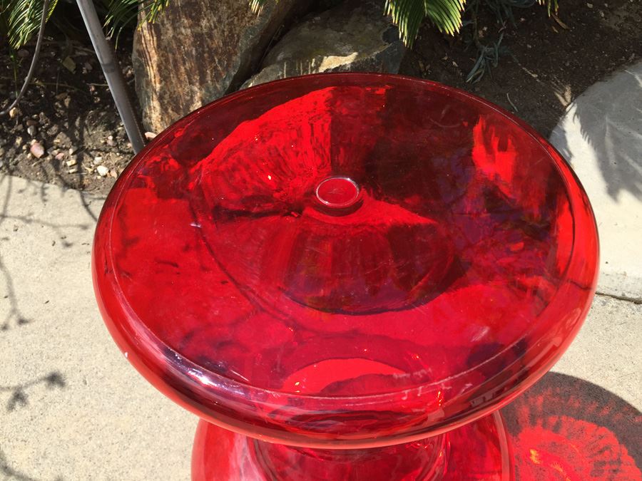 JUST ADDED - Red Philippe Starck La Boheme Stool Table For Kartell Retails $250 [Photo 6]