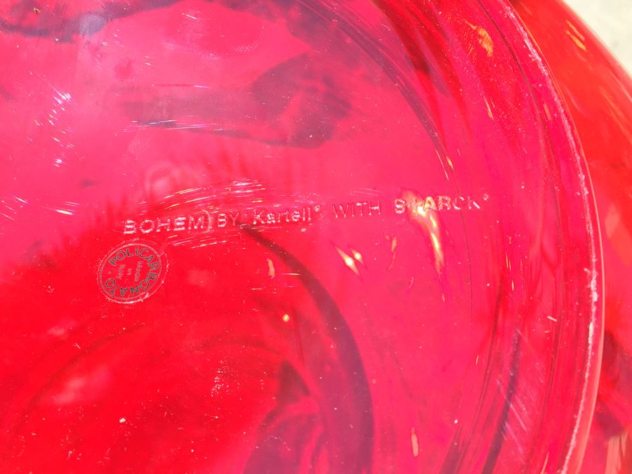 JUST ADDED - Red Philippe Starck La Boheme Stool Table For Kartell Retails $250 [Photo 3]