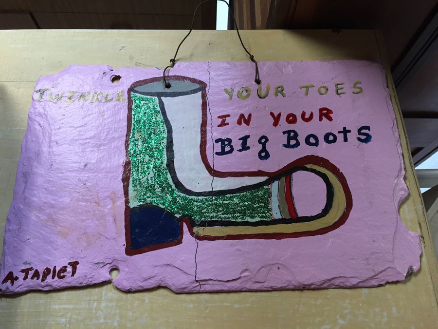 JUST ADDED - Alfred “Big Al” Taplet - Southern Folk Art Painted Shoe On Slate New Orleans Estimate $100-$200