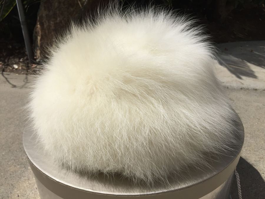 JUST ADDED - Russian White Mink Hat In Box