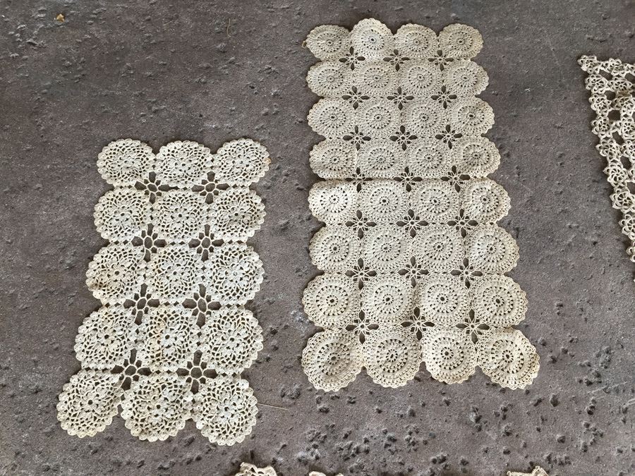 JUST ADDED - Vintage Crochet Lot Includes Table Runners, Placemats & Tablecloth [Photo 12]