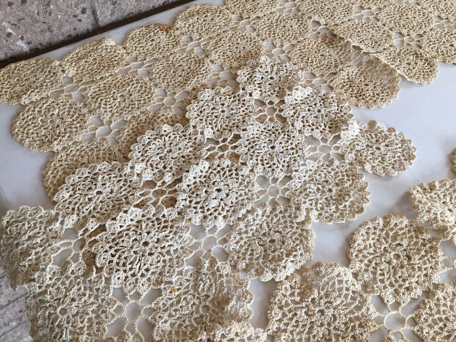 JUST ADDED - Vintage Crochet Lot Includes Table Runners, Placemats & Tablecloth [Photo 16]