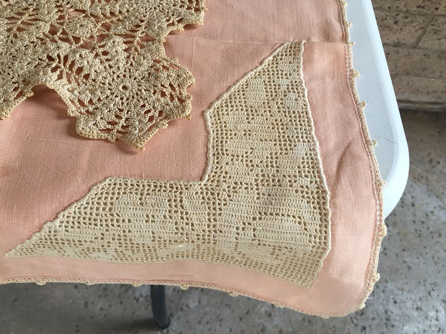 JUST ADDED - Vintage Crochet Lot Includes Table Runners, Placemats & Tablecloth [Photo 7]