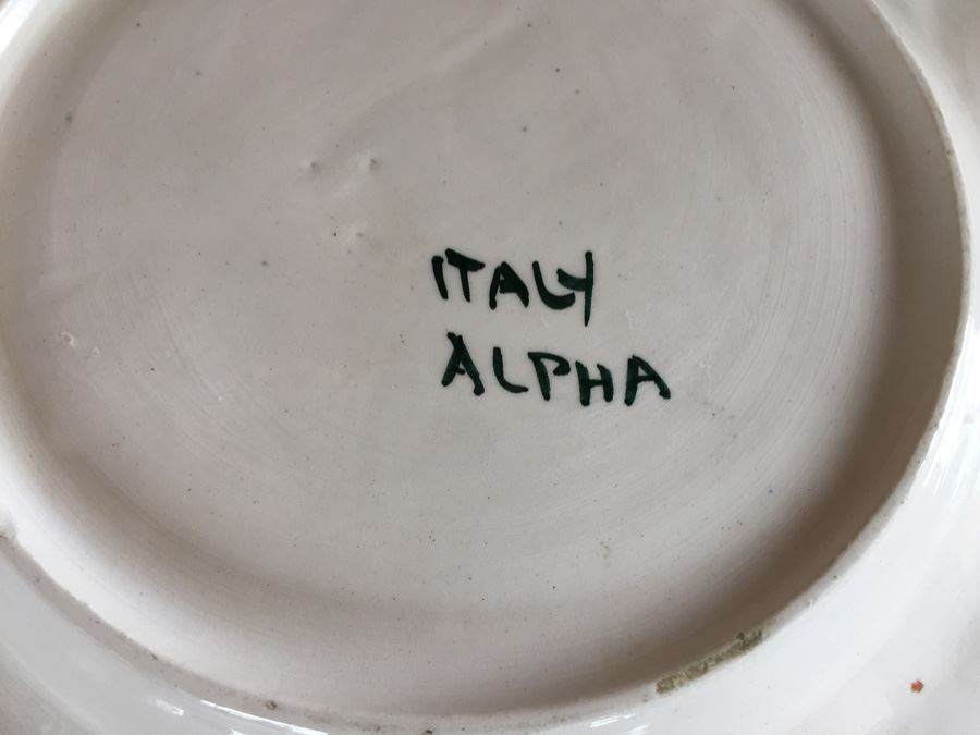 JUST ADDED - Vintage Hand Painted Italian Cermaic Egg Plates Deviled Egg Serving Tray [Photo 5]