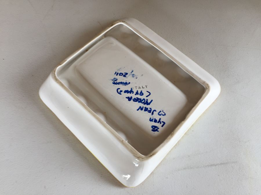 JUST ADDED - Vintage Hand Painted Italian Cermaic Egg Plates Deviled Egg Serving Tray [Photo 9]