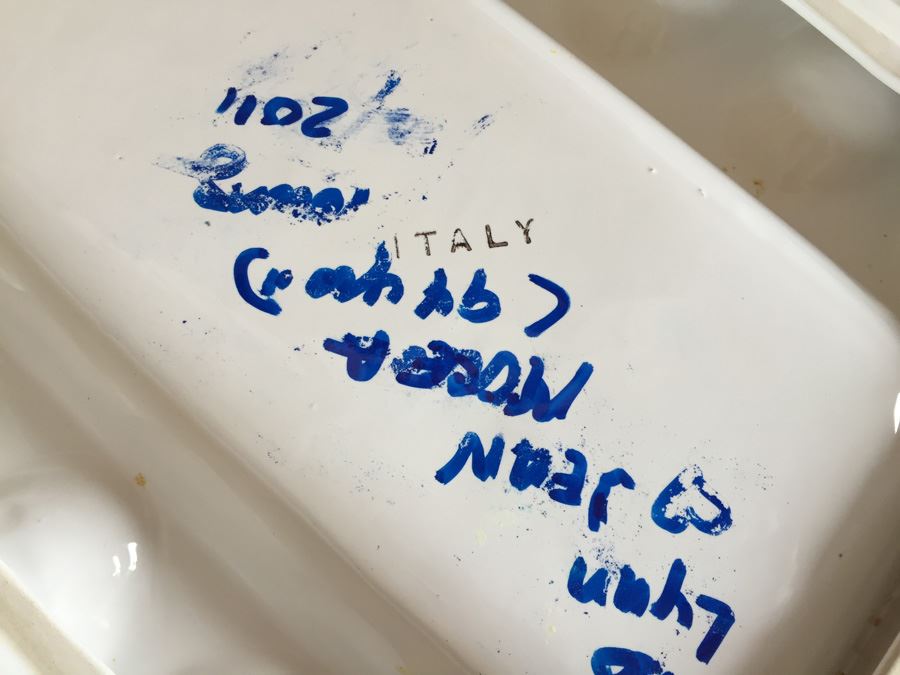 JUST ADDED - Vintage Hand Painted Italian Cermaic Egg Plates Deviled Egg Serving Tray [Photo 10]