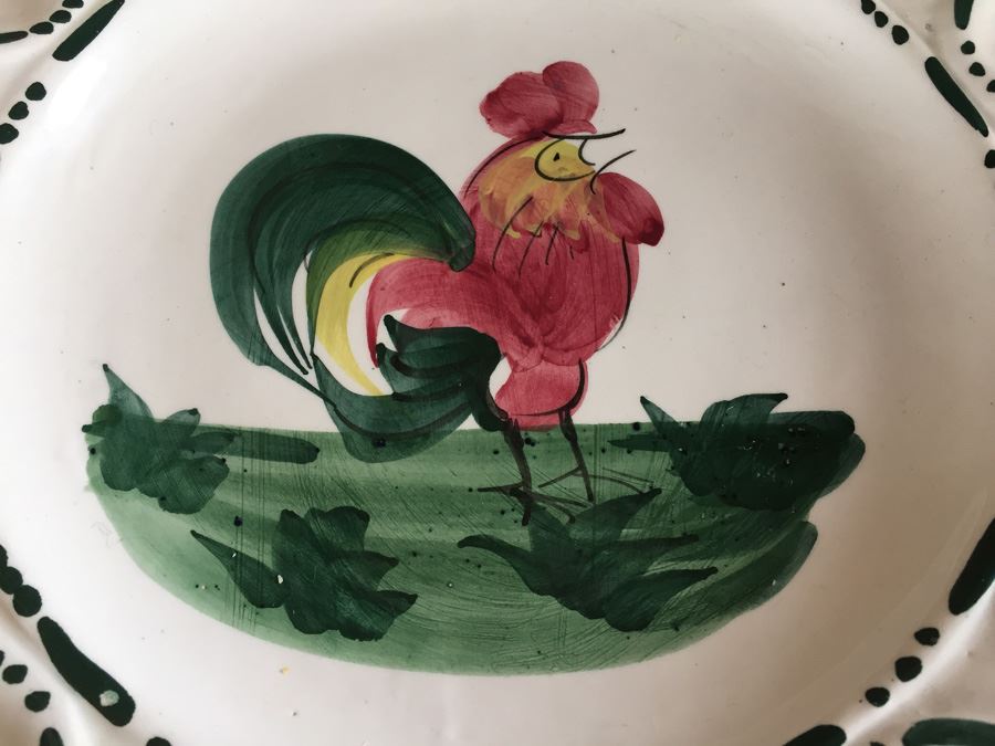JUST ADDED - Vintage Hand Painted Italian Cermaic Egg Plates Deviled Egg Serving Tray [Photo 3]