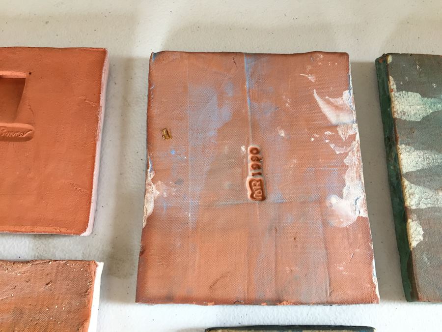 JUST ADDED - Lot Of Moravian Pottery And Tile Works Tiles And Candle Holder Plaque [Photo 27]