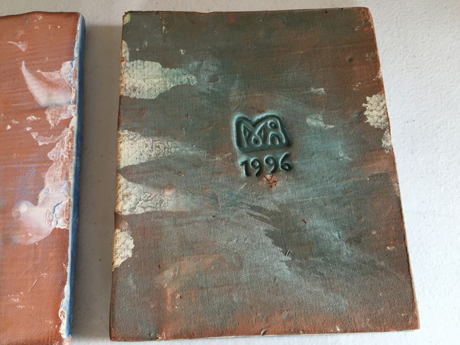 JUST ADDED - Lot Of Moravian Pottery And Tile Works Tiles And Candle Holder Plaque [Photo 35]