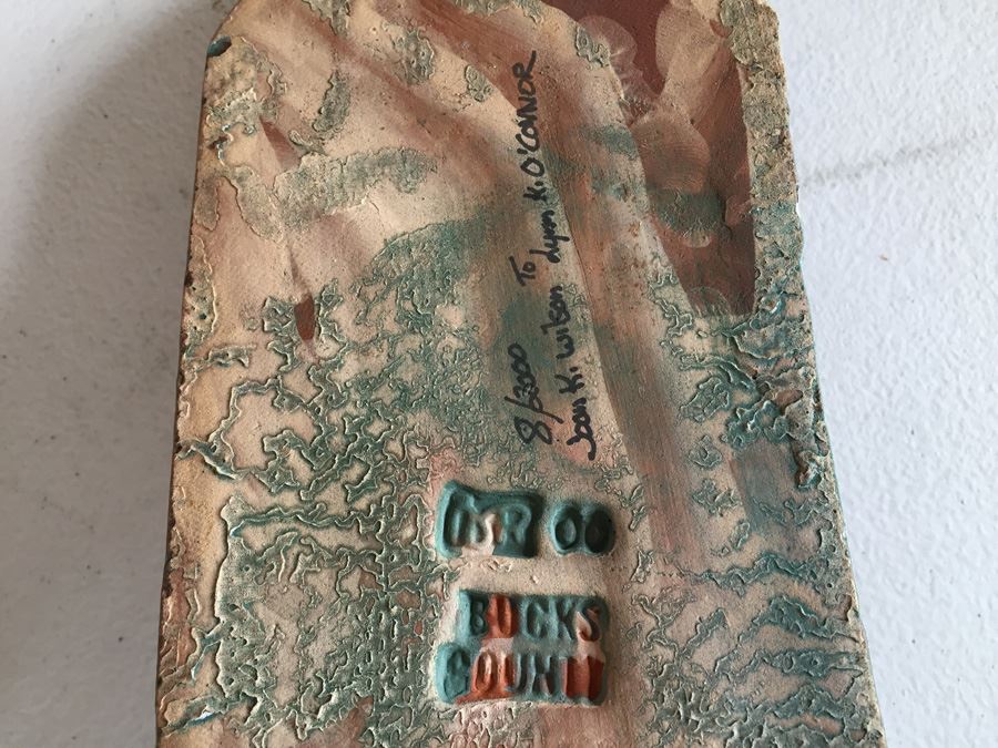 JUST ADDED - Lot Of Moravian Pottery And Tile Works Tiles And Candle Holder Plaque [Photo 31]