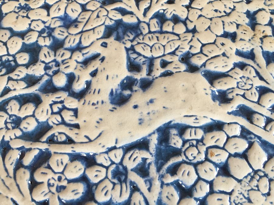 JUST ADDED - Lot Of Moravian Pottery And Tile Works Tiles And Candle Holder Plaque [Photo 7]