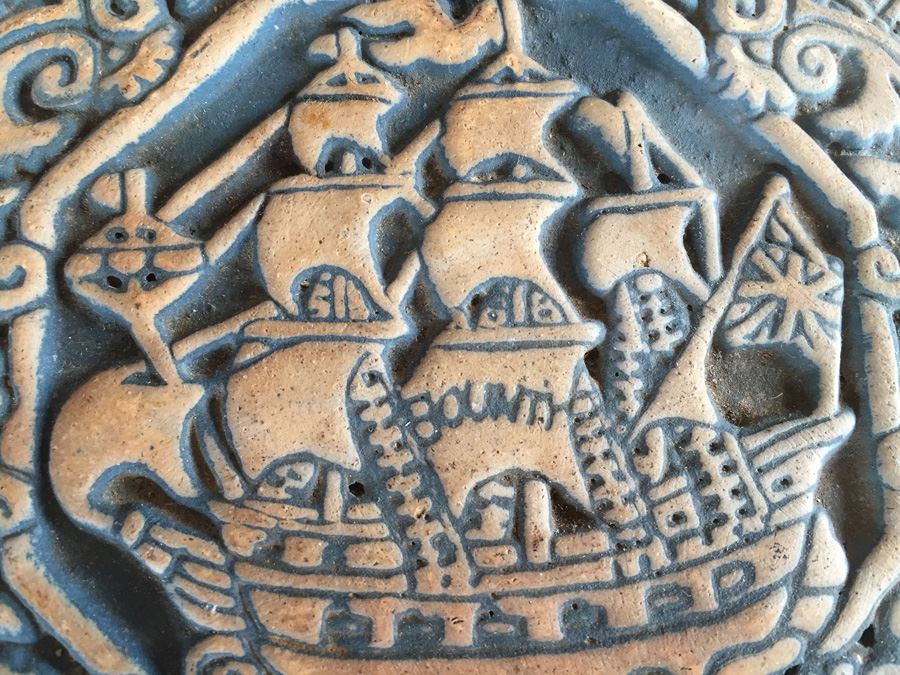 JUST ADDED - Lot Of Moravian Pottery And Tile Works Tiles And Candle Holder Plaque [Photo 13]