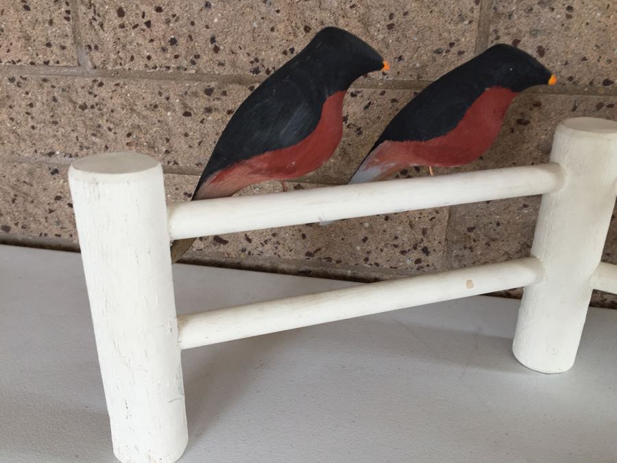JUST ADDED - Leo Doyle Birds On A Fence Sculpture Each Bird Is Signed [Photo 4]