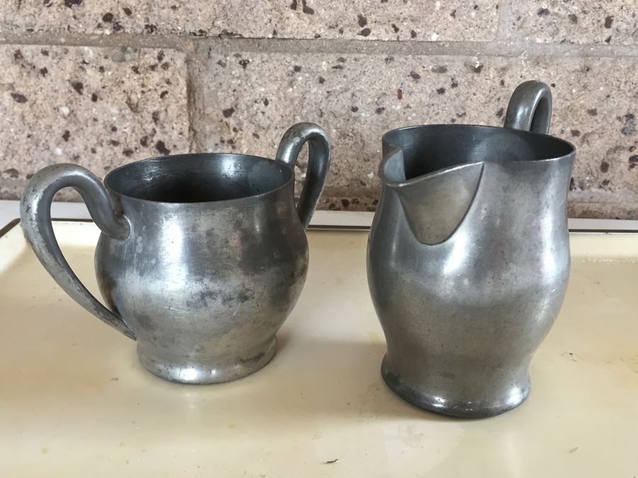 JUST ADDED - Pewter Lot With Hollywood Regency Serving Tray [Photo 11]