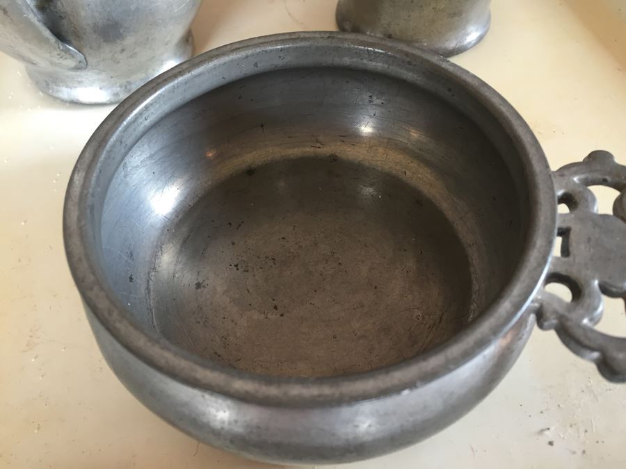 JUST ADDED - Pewter Lot With Hollywood Regency Serving Tray [Photo 9]