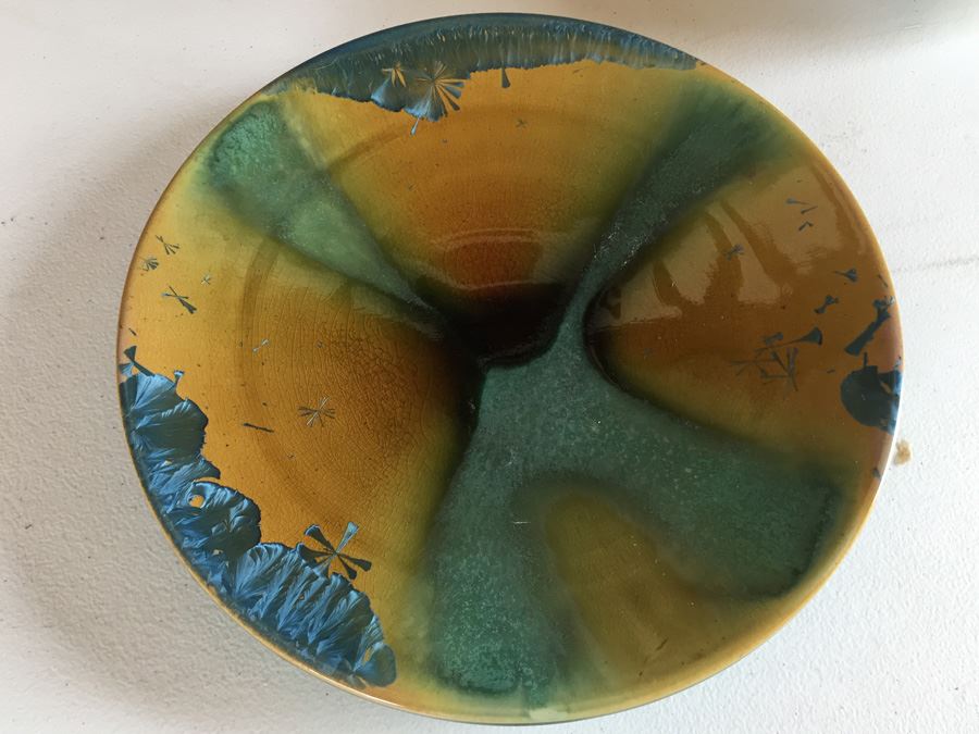 JUST ADDED - Vintage Signed Pottery Plate And Covered Bowl [Photo 2]