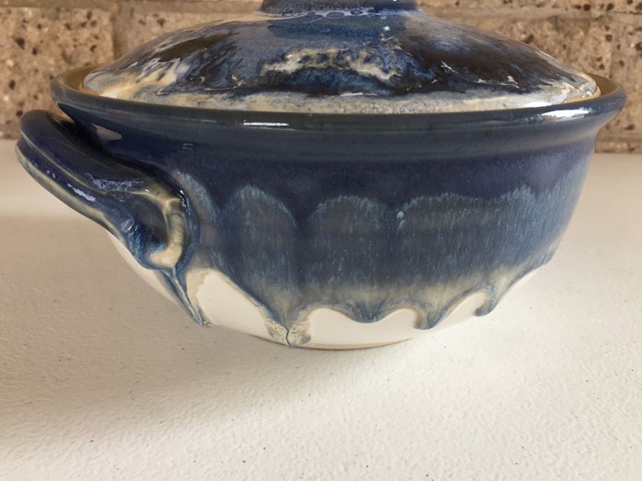 JUST ADDED - Vintage Signed Pottery Plate And Covered Bowl [Photo 13]