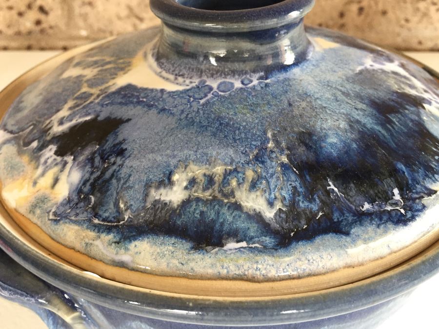 JUST ADDED - Vintage Signed Pottery Plate And Covered Bowl [Photo 11]