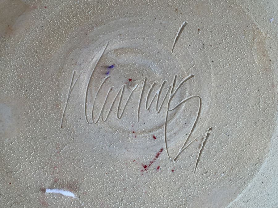 JUST ADDED - Vintage Signed Pottery Plate And Covered Bowl [Photo 4]