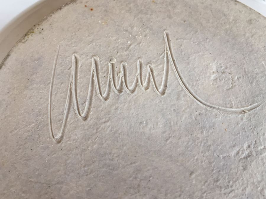 JUST ADDED - Vintage Signed Pottery Plate And Covered Bowl [Photo 5]