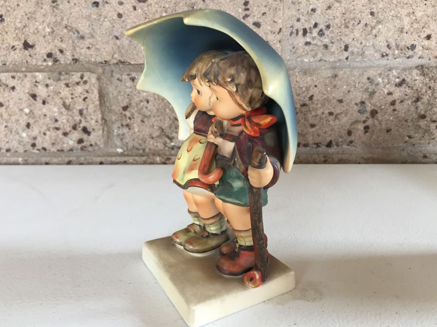 JUST ADDED - Vintage Hummel 71 Stormy Weather Boy Girl Under Umbrella Figurine [Photo 6]