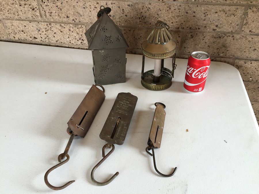 JUST ADDED - Lot Of Vintage Scales And Hanging Lanterns [Photo 1]