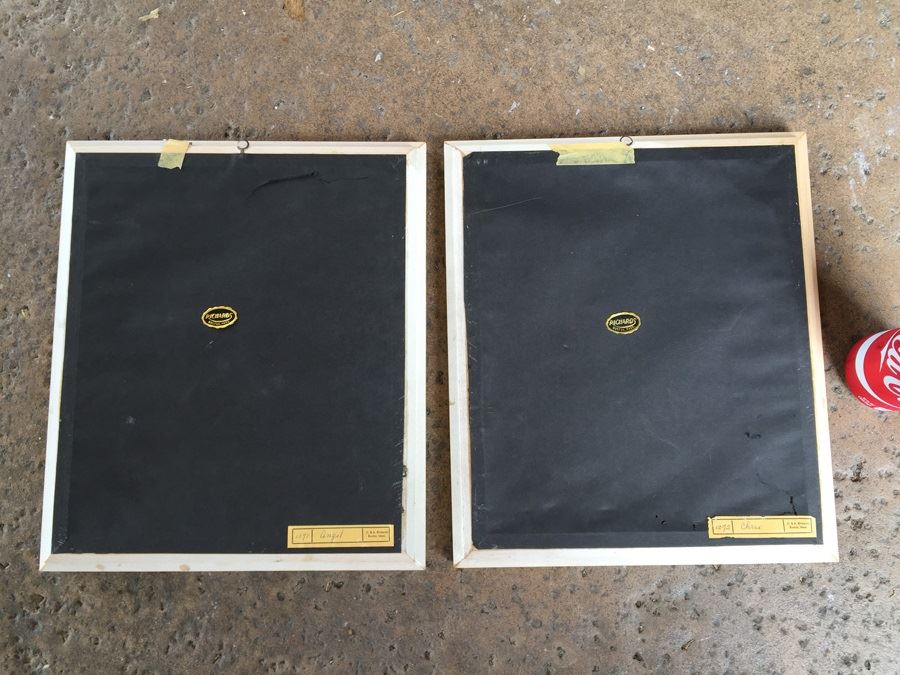 JUST ADDED - Pair Of Vintage Framed Carol Blanchard Prints Sailor Boy And Girl [Photo 5]