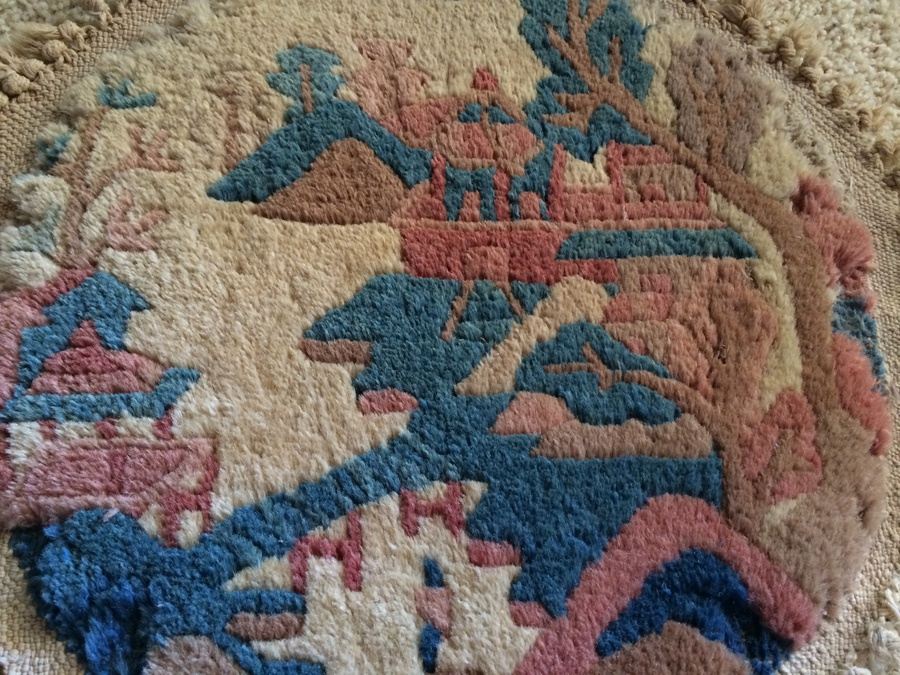 Small Circular Handmade Wool Rug [Photo 2]