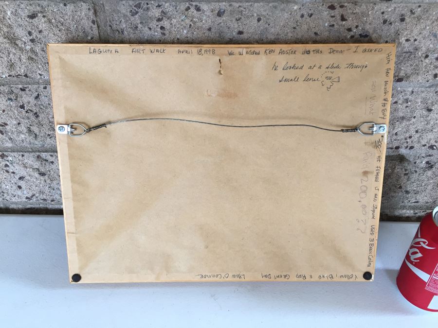 JUST ADDED - Original Signed Plein Air Laguna Beach California Coast Oil Painting By Ken Auster (1949 - 2016) Painted At Laguna Art Walk 1998 [Photo 10]