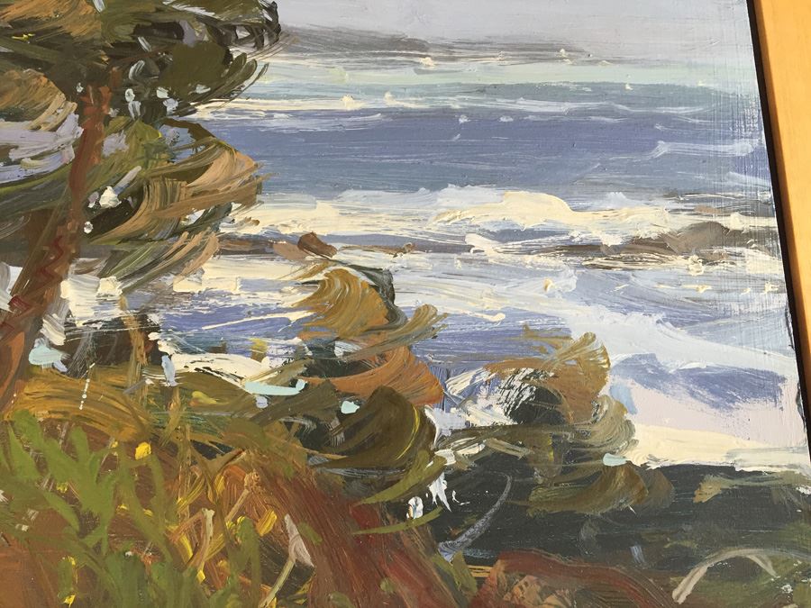 JUST ADDED - Original Signed Plein Air Laguna Beach California Coast Oil Painting By Ken Auster (1949 - 2016) Painted At Laguna Art Walk 1998 [Photo 9]
