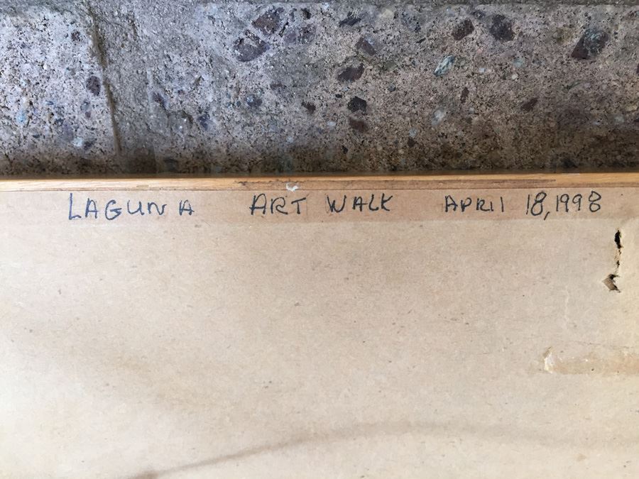 JUST ADDED - Original Signed Plein Air Laguna Beach California Coast Oil Painting By Ken Auster (1949 - 2016) Painted At Laguna Art Walk 1998 [Photo 4]