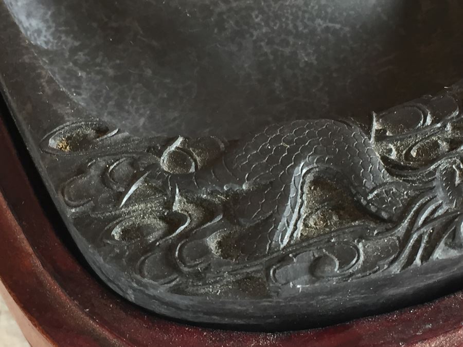 JUST ADDED - Vintage Carved Chinese Calligraphy Ink Stone Inkstone ...