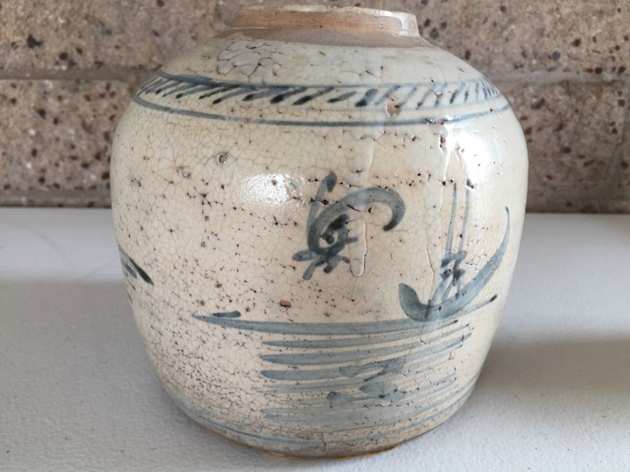 JUST ADDED - Old Chinese Blue And White Crock Pot [Photo 7]
