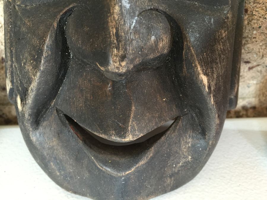 JUST ADDED - Pair Of Hand Carved Wooden Masks [Photo 5]