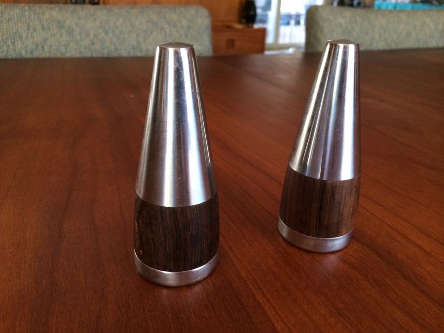 Denmark Metal and Wood Salt & Pepper Shakers