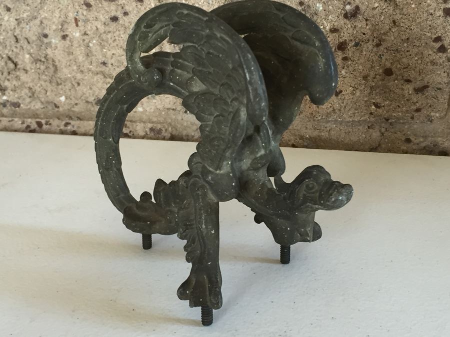 JUST ADDED - Vintage Metal Dragon Serpent Handle Pull [Photo 7]