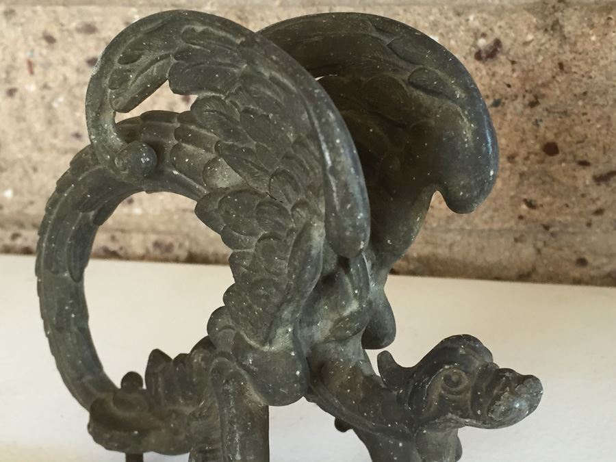 JUST ADDED - Vintage Metal Dragon Serpent Handle Pull [Photo 6]