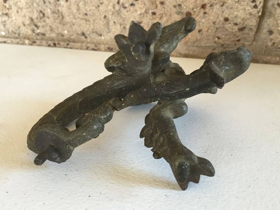 JUST ADDED - Vintage Metal Dragon Serpent Handle Pull [Photo 9]
