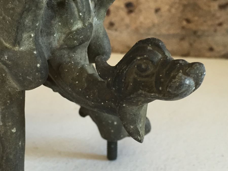 JUST ADDED - Vintage Metal Dragon Serpent Handle Pull [Photo 5]