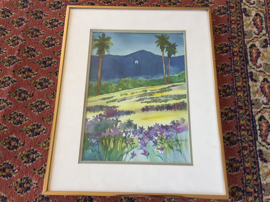 JUST ADDED - Framed Original Watercolor Of Redlands California By Late Jean Cranmer