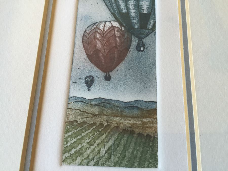 JUST ADDED - Set Of Three Nicely Framed Janet Edwards Etchings Of Scenic California Signed Redlands CA Artist [Photo 14]